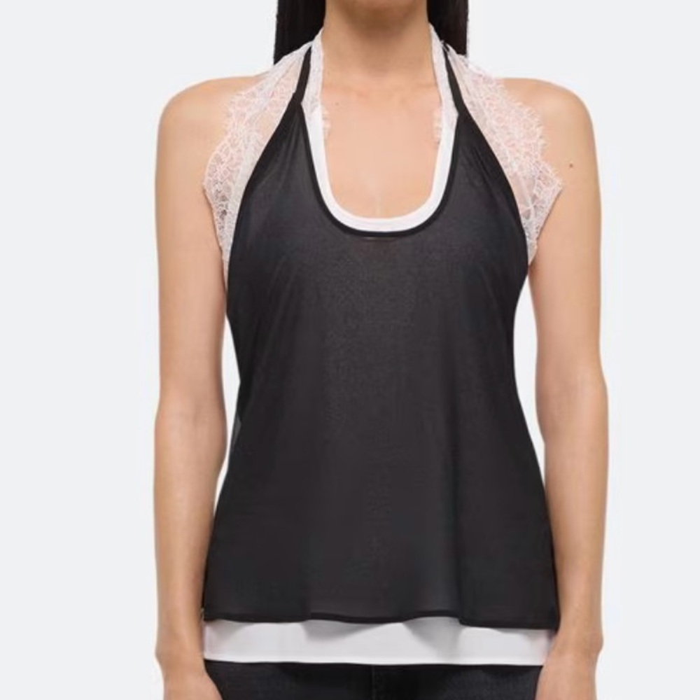 HELMUT LANG Black* Chiffon Halter Top